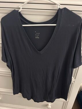 a new day Black V-Neck Short Sleeve Tee